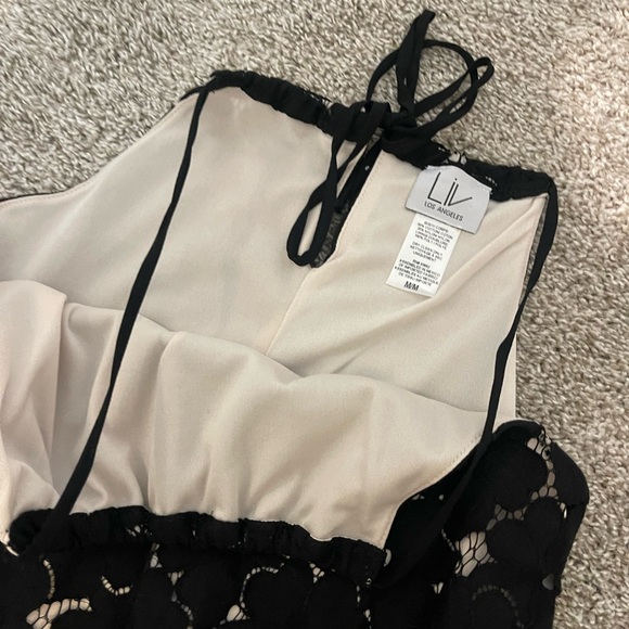 LIV Los Angeles Black lace high neck tank top blouse - Picture 2 of 5